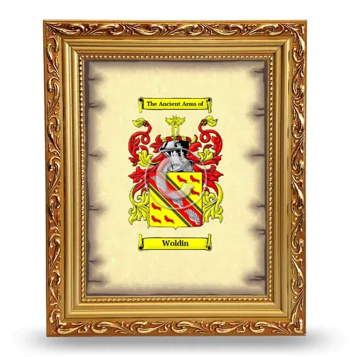 Woldin Coat of Arms Framed - Gold