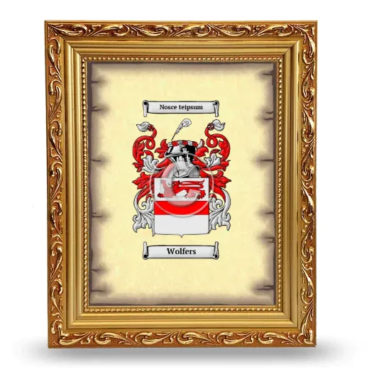 Wolfers Coat of Arms Framed - Gold