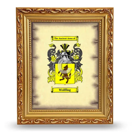 Wolffing Coat of Arms Framed - Gold