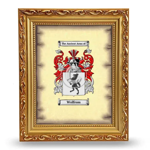 Wolfrum Coat of Arms Framed - Gold