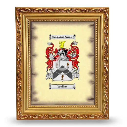Wollett Coat of Arms Framed - Gold