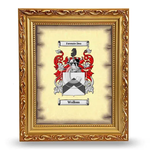 Wollom Coat of Arms Framed - Gold