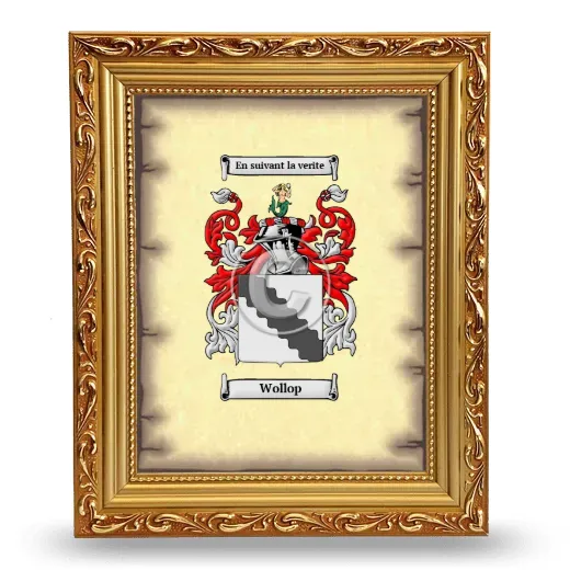 Wollop Coat of Arms Framed - Gold