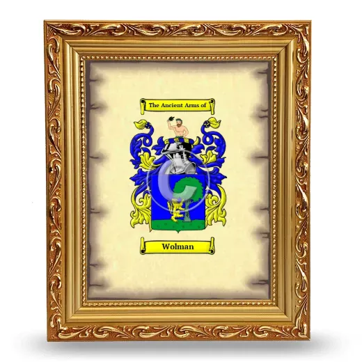 Wolman Coat of Arms Framed - Gold