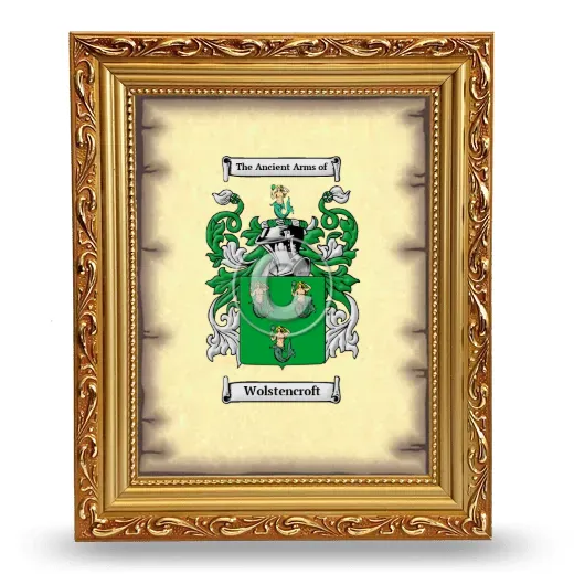 Wolstencroft Coat of Arms Framed - Gold
