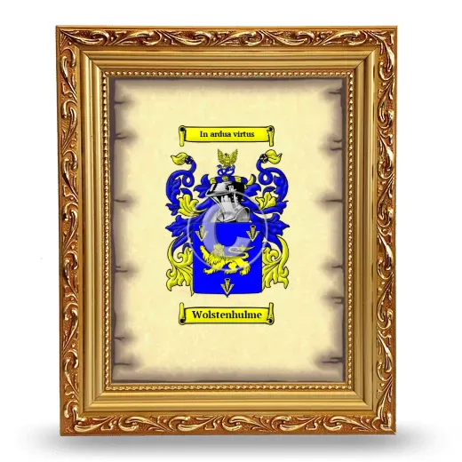 Wolstenhulme Coat of Arms Framed - Gold
