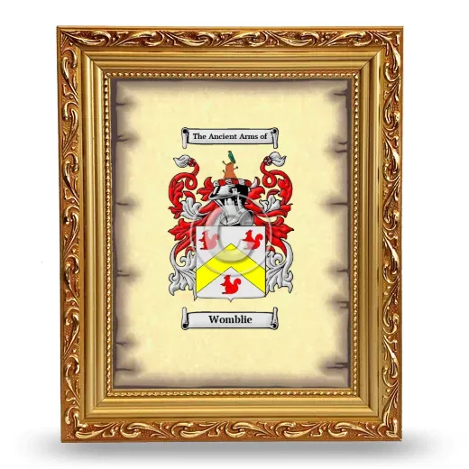 Womblie Coat of Arms Framed - Gold