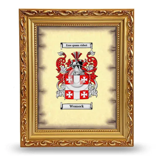 Womock Coat of Arms Framed - Gold