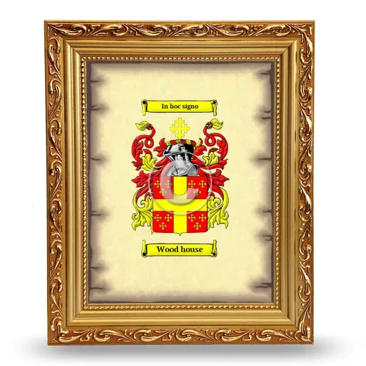 Wood house Coat of Arms Framed - Gold