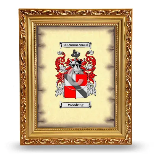 Woodring Coat of Arms Framed - Gold