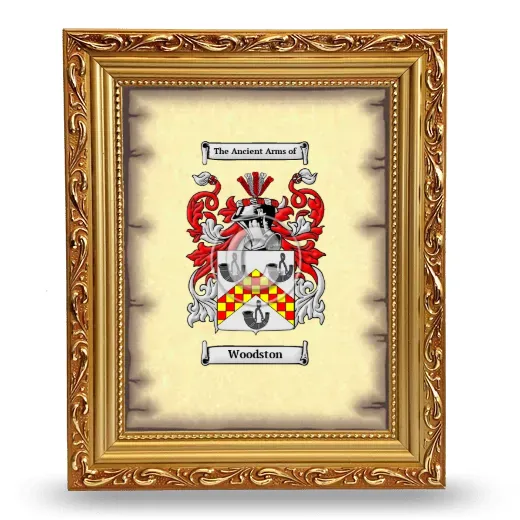 Woodston Coat of Arms Framed - Gold