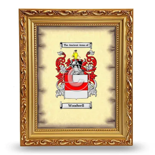 Woodwell Coat of Arms Framed - Gold
