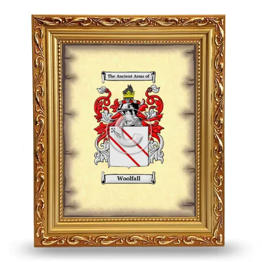 Woolfall Coat of Arms Framed - Gold