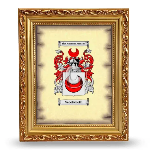 Woolworth Coat of Arms Framed - Gold
