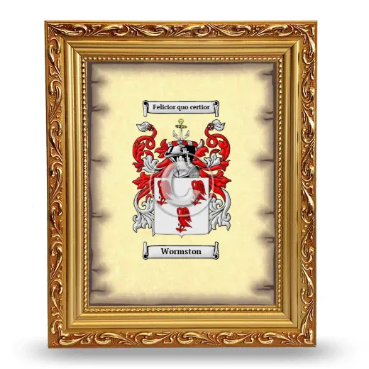Wormston Coat of Arms Framed - Gold