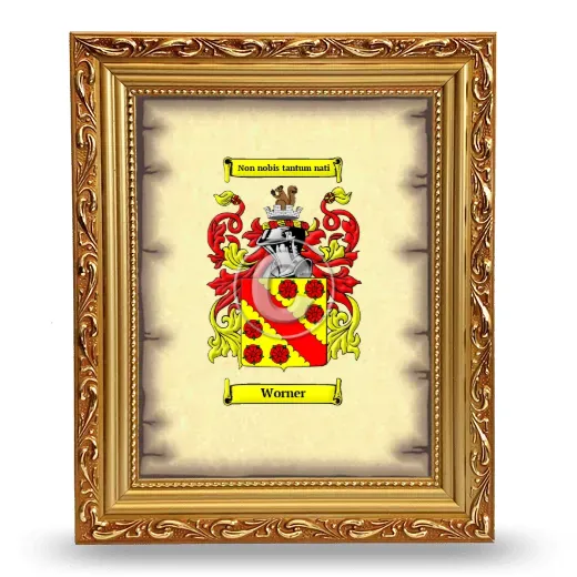 Worner Coat of Arms Framed - Gold