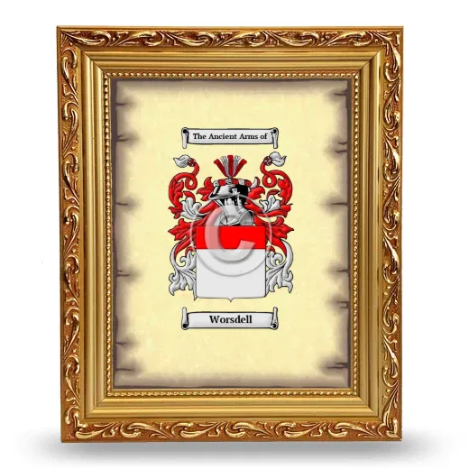 Worsdell Coat of Arms Framed - Gold