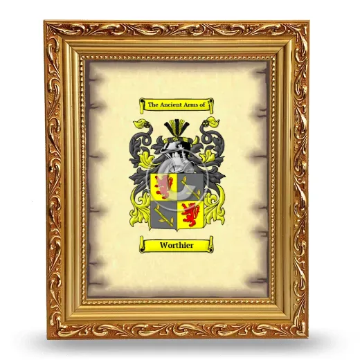 Worthier Coat of Arms Framed - Gold