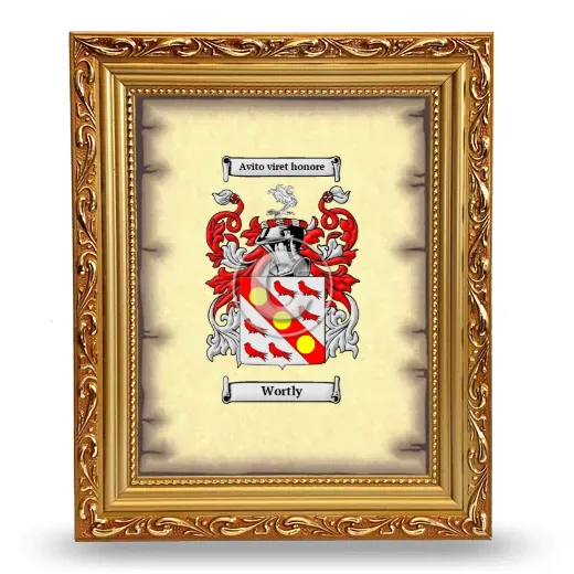 Wortly Coat of Arms Framed - Gold