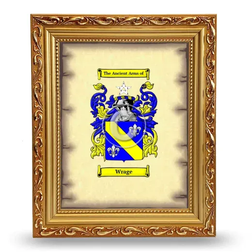 Wrage Coat of Arms Framed - Gold