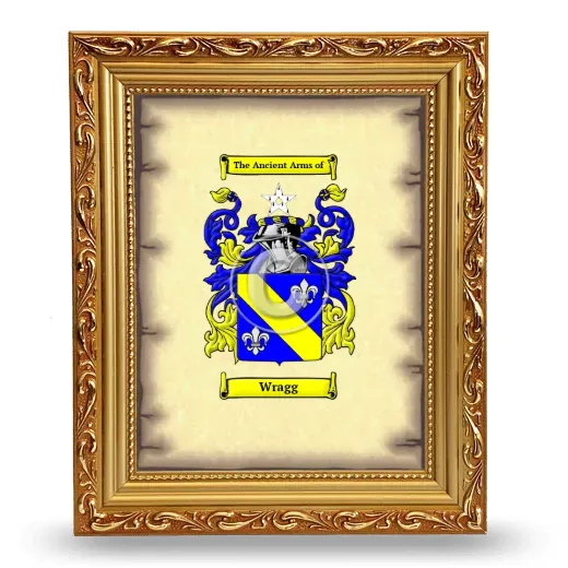 Wragg Coat of Arms Framed - Gold