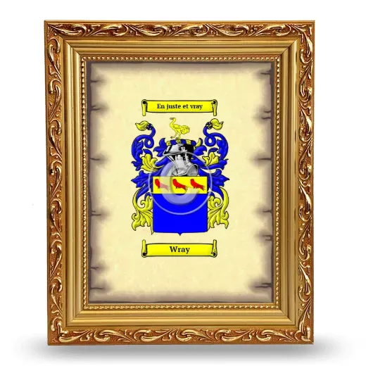 Wray Coat of Arms Framed - Gold