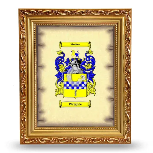 Wrighte Coat of Arms Framed - Gold