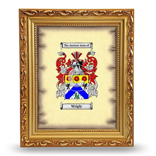 Wrigly Coat of Arms Framed - Gold