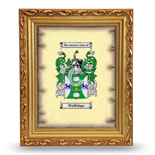 Wulfelage Coat of Arms Framed - Gold