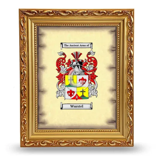 Wurstel Coat of Arms Framed - Gold