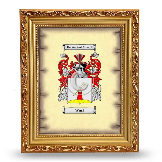 Wust Coat of Arms Framed - Gold