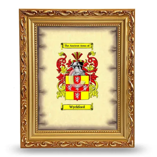Wyckford Coat of Arms Framed - Gold
