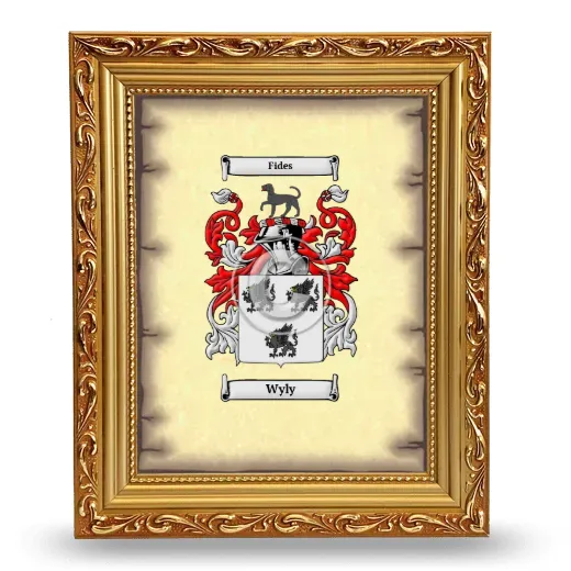 Wyly Coat of Arms Framed - Gold