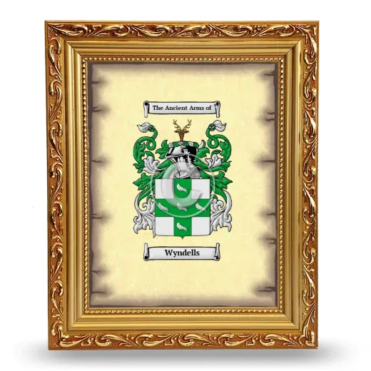Wyndells Coat of Arms Framed - Gold