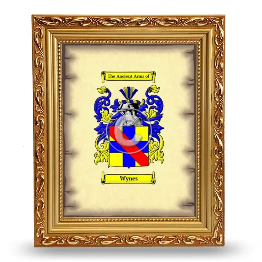 Wynes Coat of Arms Framed - Gold