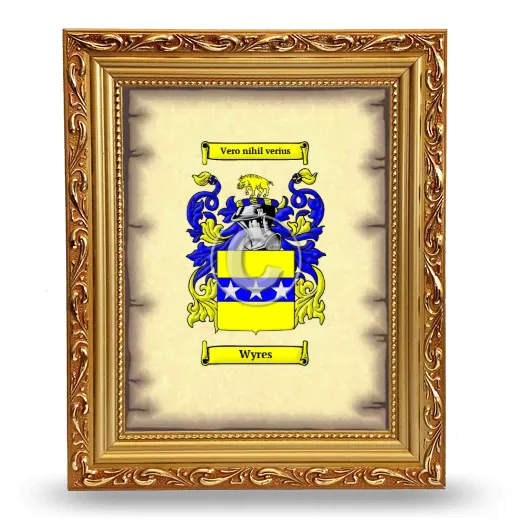 Wyres Coat of Arms Framed - Gold