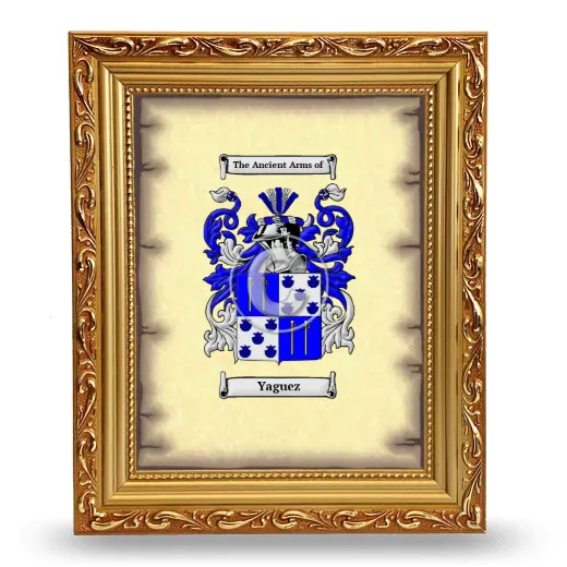 Yaguez Coat of Arms Framed - Gold