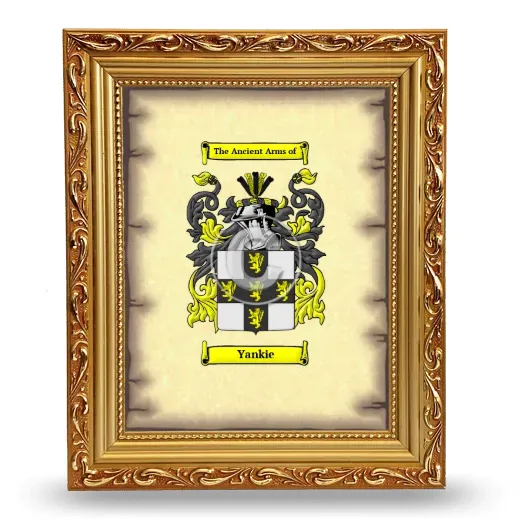 Yankie Coat of Arms Framed - Gold