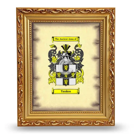 Yankos Coat of Arms Framed - Gold