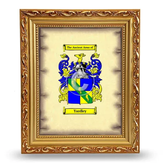 Yardley Coat of Arms Framed - Gold