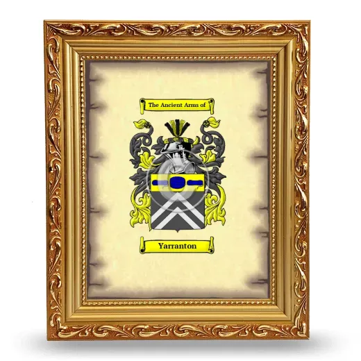 Yarranton Coat of Arms Framed - Gold