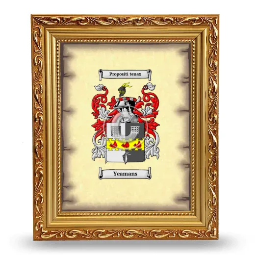 Yeamans Coat of Arms Framed - Gold
