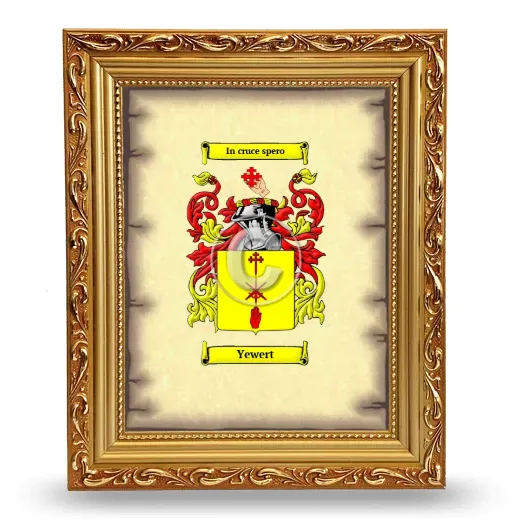 Yewert Coat of Arms Framed - Gold