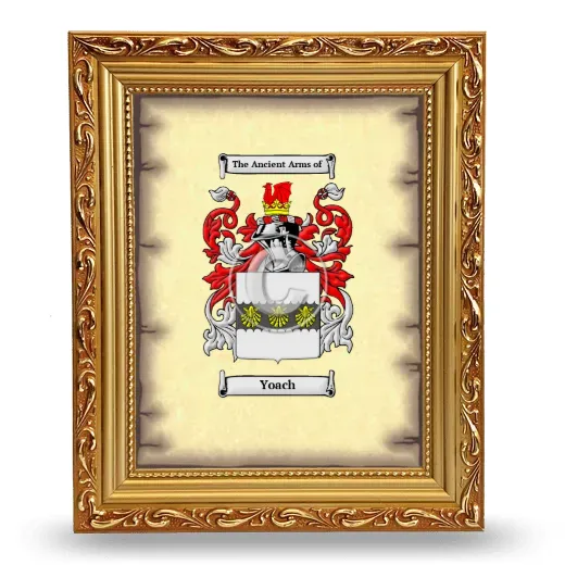 Yoach Coat of Arms Framed - Gold