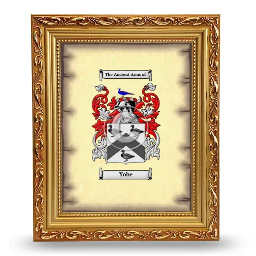 Yohe Coat of Arms Framed - Gold