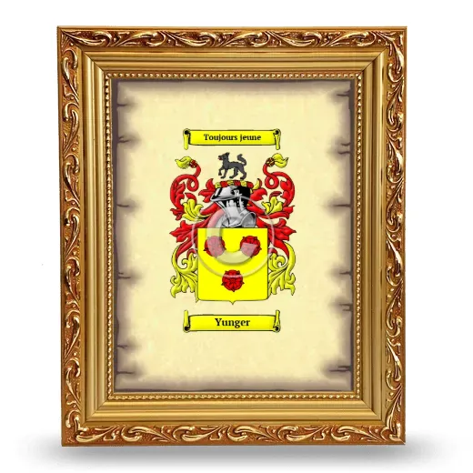 Yunger Coat of Arms Framed - Gold
