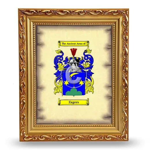 Zagers Coat of Arms Framed - Gold