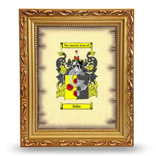 Zahn Coat of Arms Framed - Gold