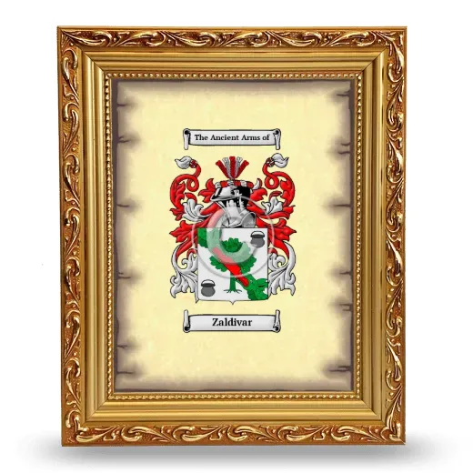 Zaldivar Coat of Arms Framed - Gold