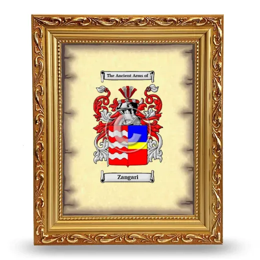 Zangari Coat of Arms Framed - Gold
